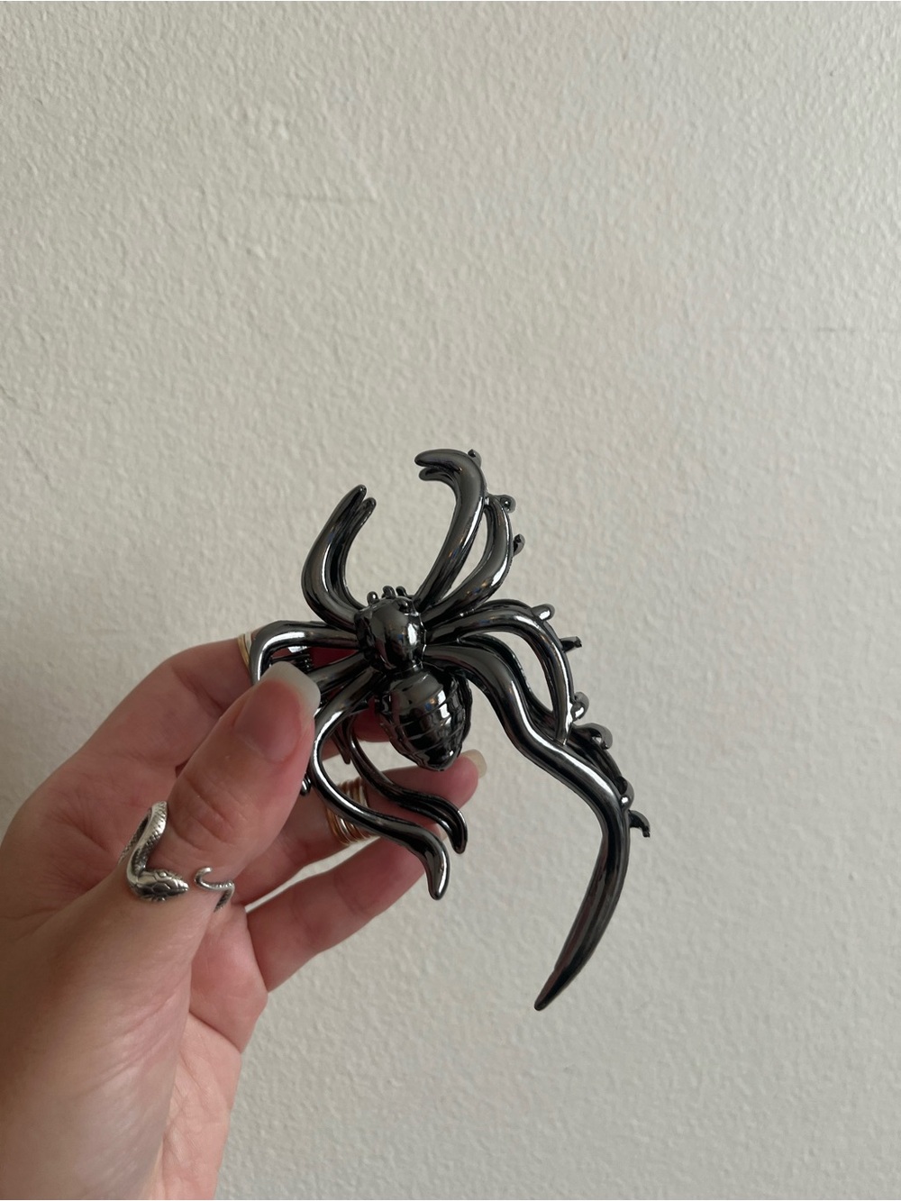 Decorative Spider Sculpture - Black Chrome Home Accent